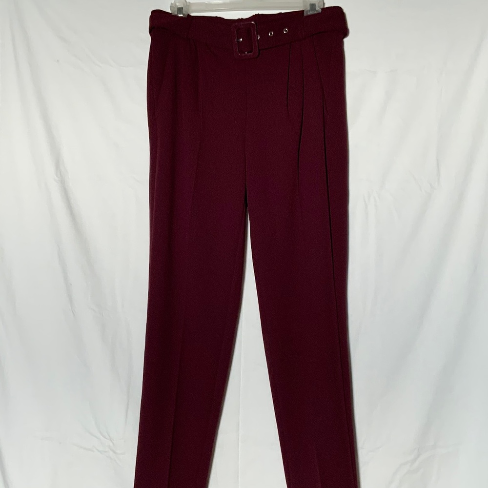 Burgundy Belted Pants